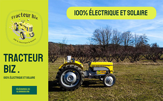 Tracteur BIz - Un tracteur retrofit 100 % électrique à recharge solaire